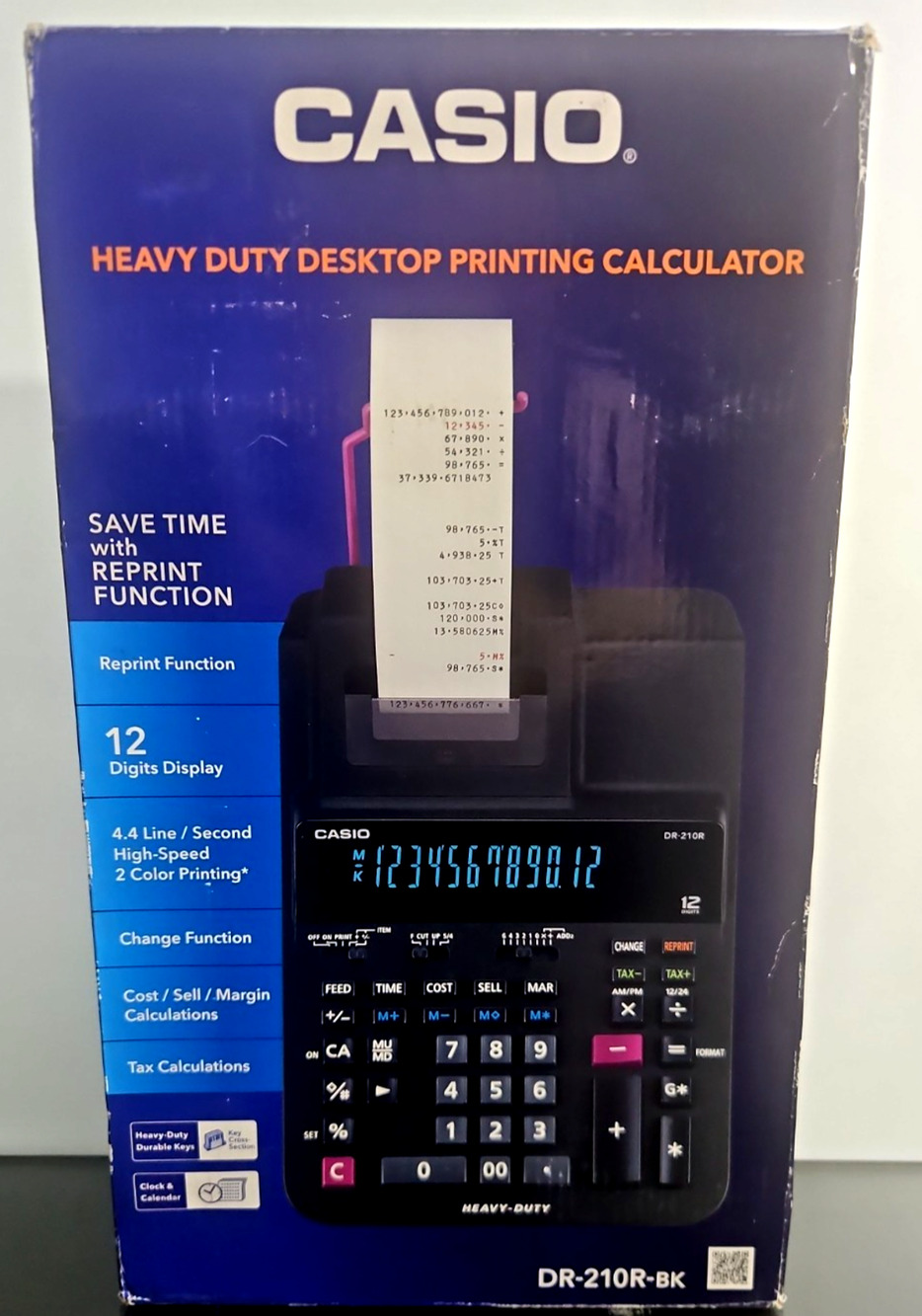 Casio DR-210R-BK Heavy Duty Printing Calculator NEW